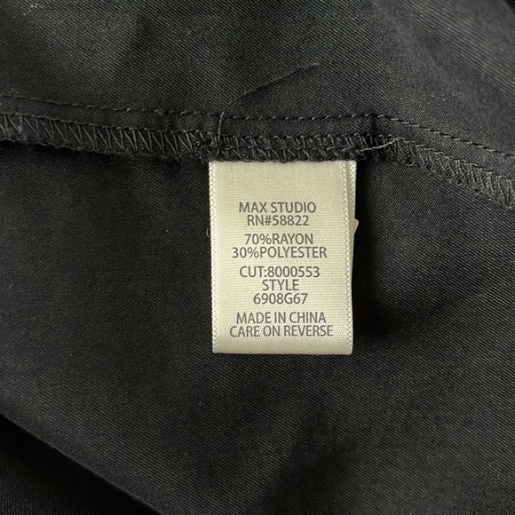 EUC Max Studio Flowy Black Shirt Dress with Tab Long Sleeves S - Picture 9 of 11